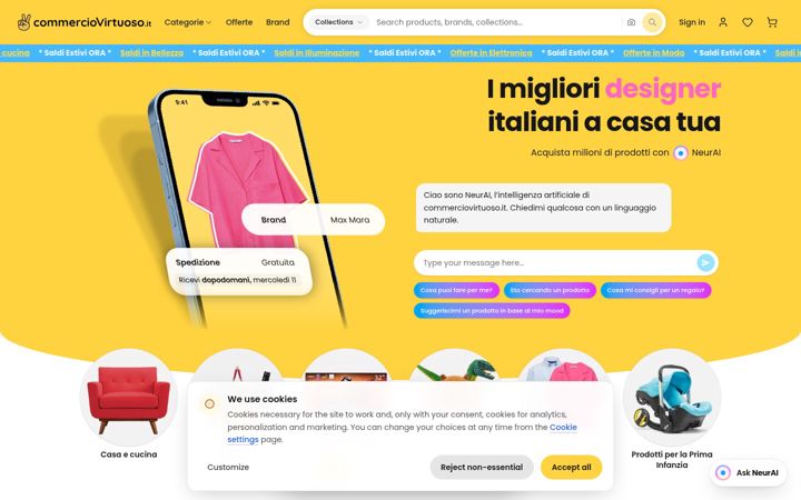 Screenshot of commerciovirtuoso.it