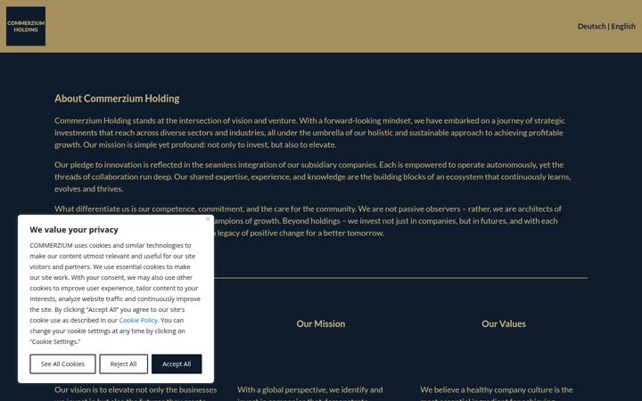 Screenshot of commerzium.com