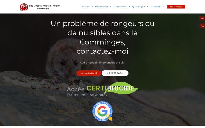 Screenshot of commingesnuisibles.fr