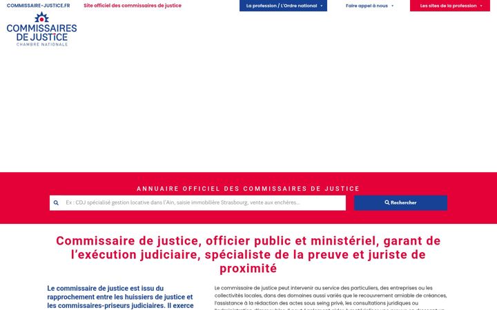 Screenshot of commissaire-justice.fr