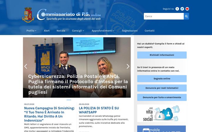 Screenshot of commissariatodips.it