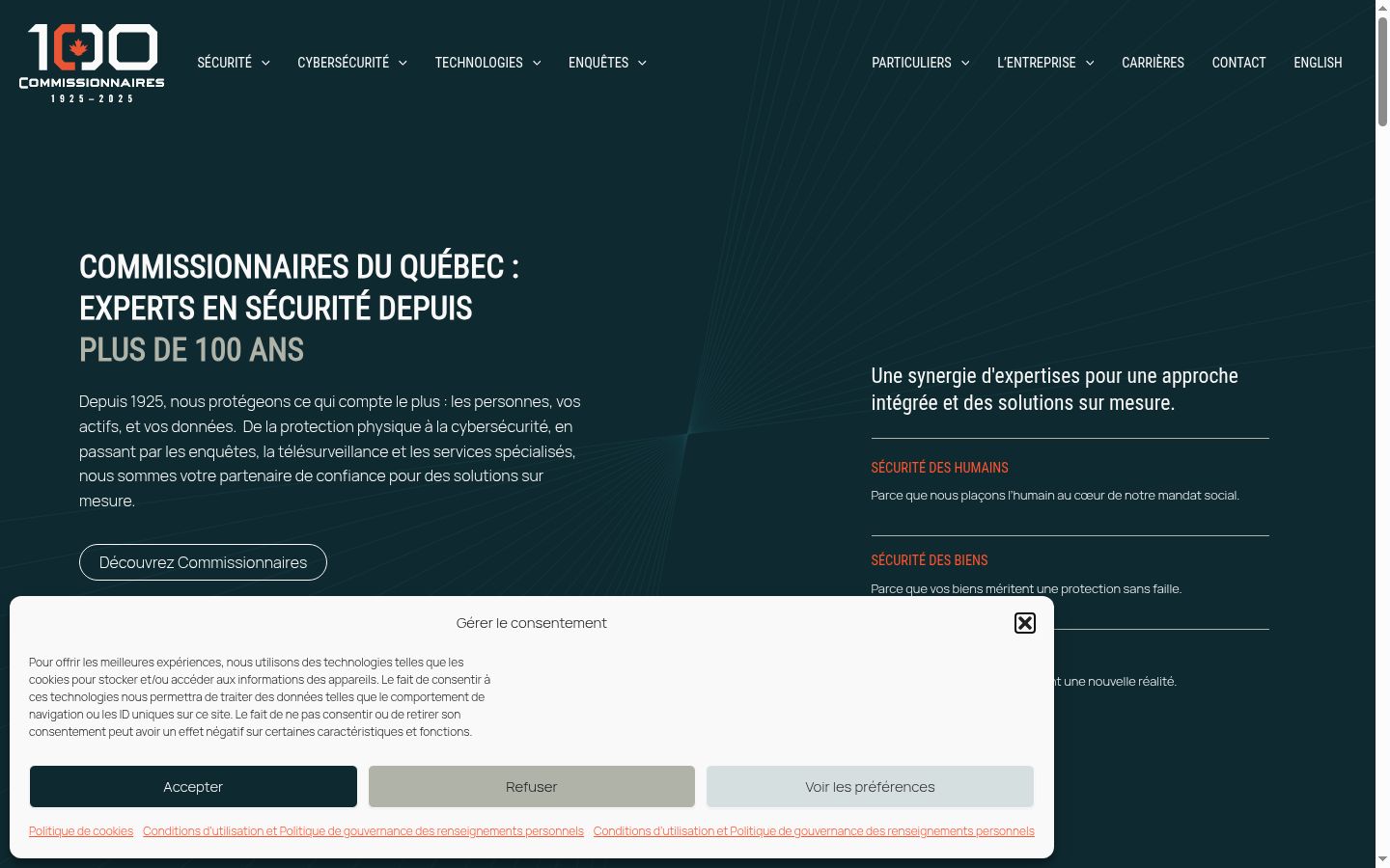 Screenshot of the consent banner shown before any interaction