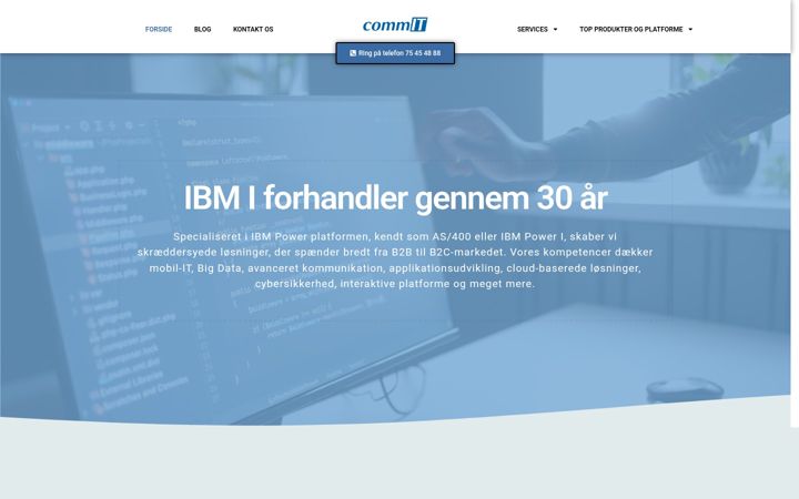 Screenshot of commit.dk