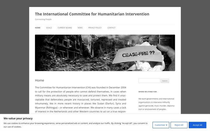 Snímek obrazovky committeehumanitarianintervention.org
