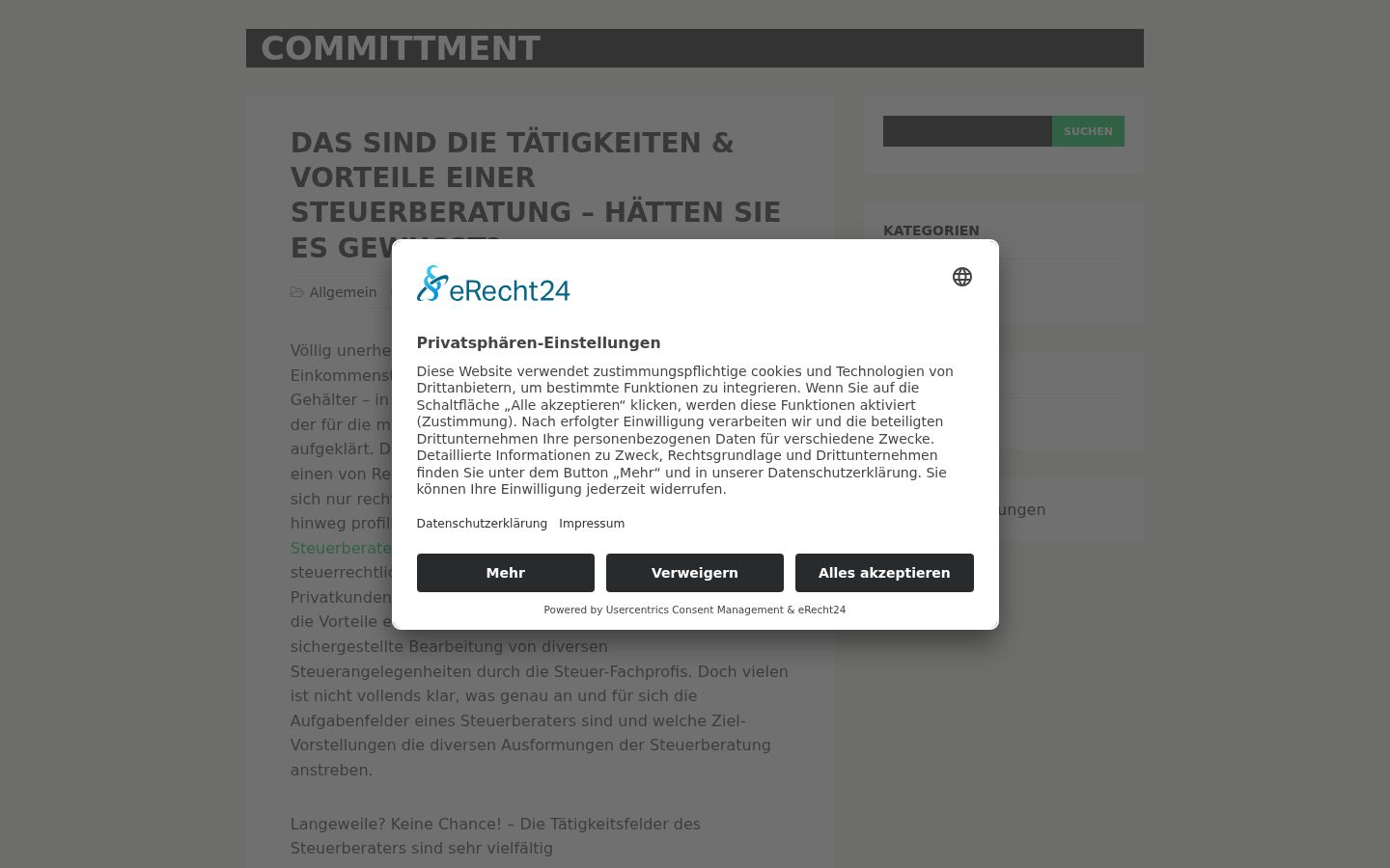 Captura de pantalla del banner de consentimiento mostrado antes de cualquier interacción
