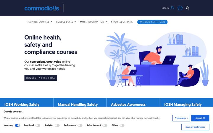 Screenshot of commodious.co.uk