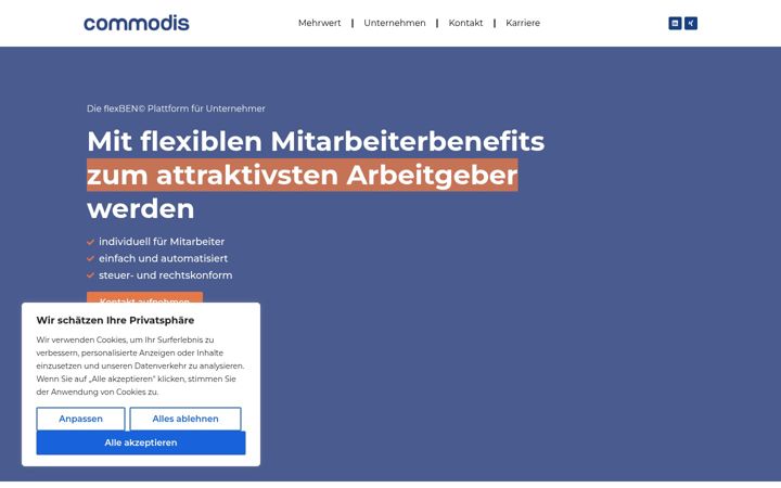 Screenshot of commodis.de