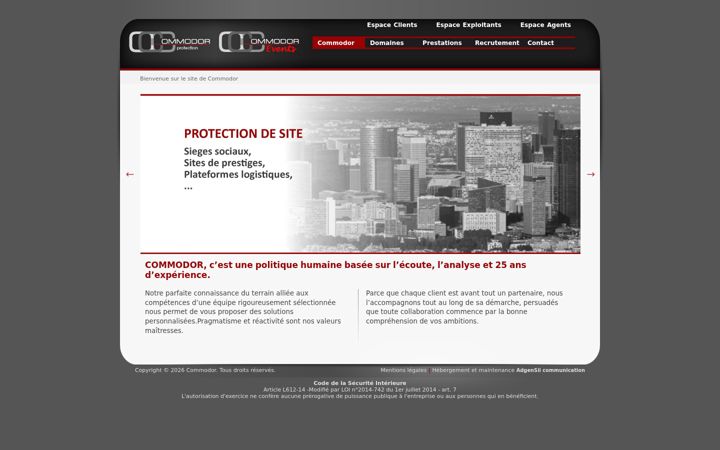 Screenshot of commodor-protection.com