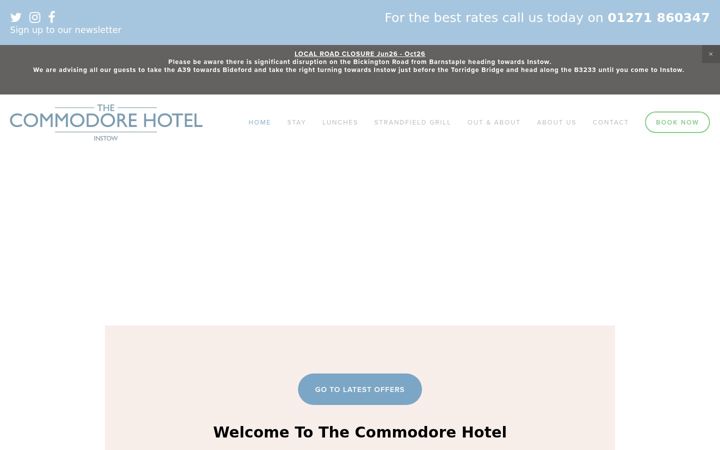 Screenshot of commodore-instow.co.uk