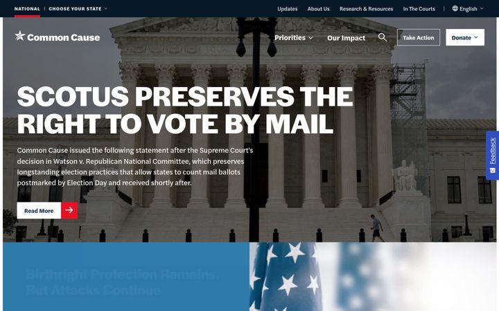 Screenshot of commoncause.org