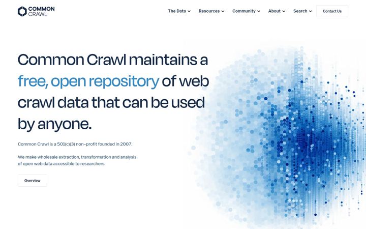 Screenshot ta' commoncrawl.org