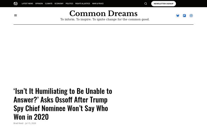 Screenshot ta' commondreams.org