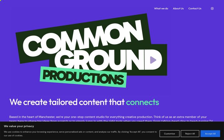Screenshot of commongroundproductions.co.uk