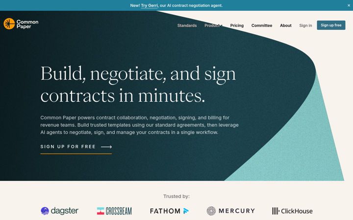 Screenshot von commonpaper.com
