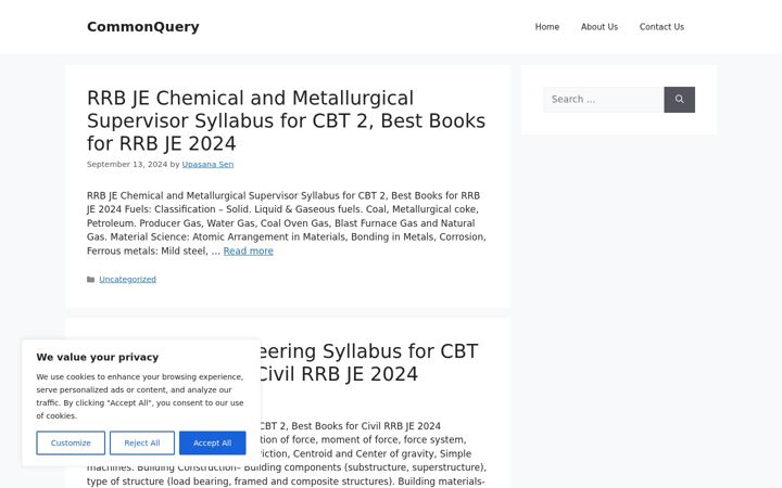 Screenshot of commonquery.com