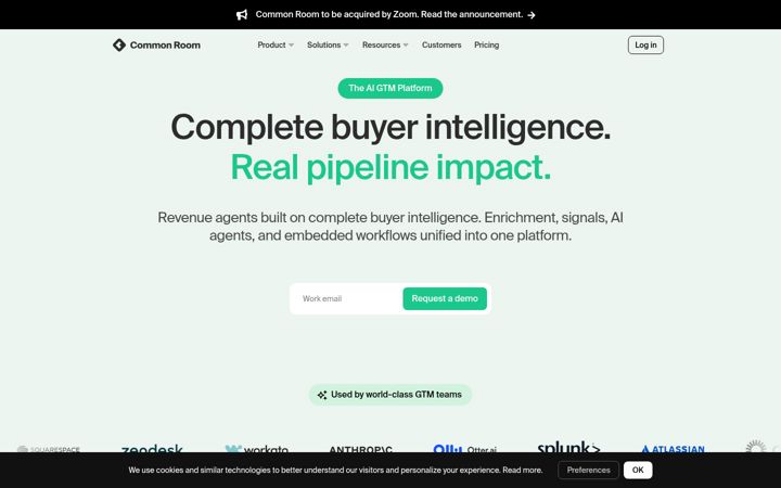 Screenshot of commonroom.io