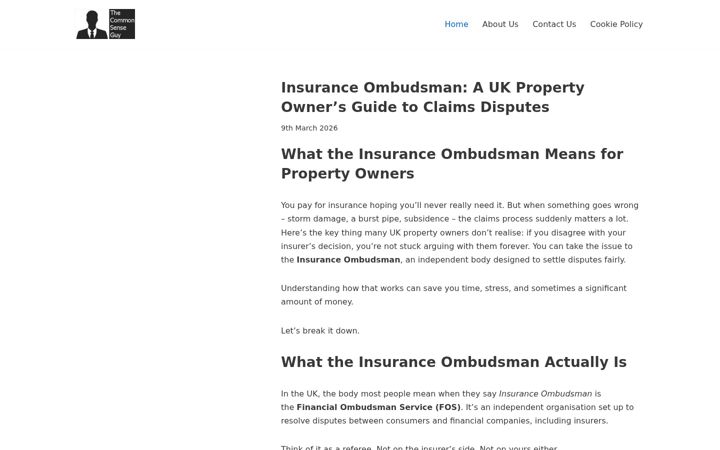 Screenshot of commonsenseguy.com