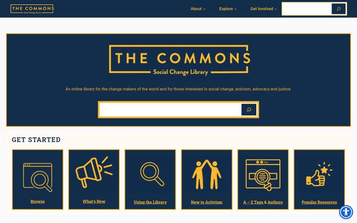 Screenshot of commonslibrary.org