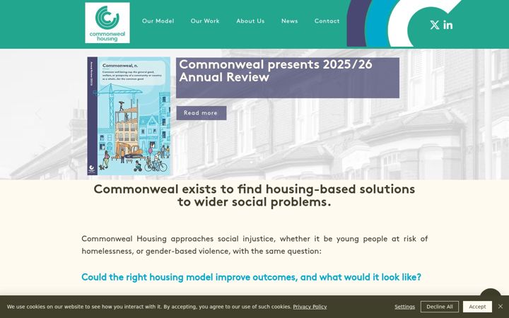 Screenshot of commonwealhousing.org.uk
