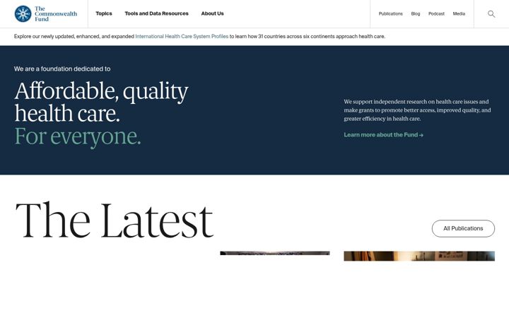 Screenshot van commonwealthfund.org