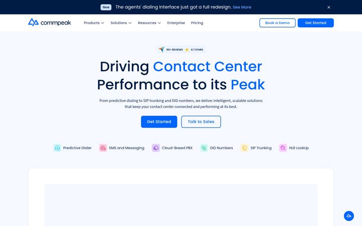Screenshot of commpeak.com