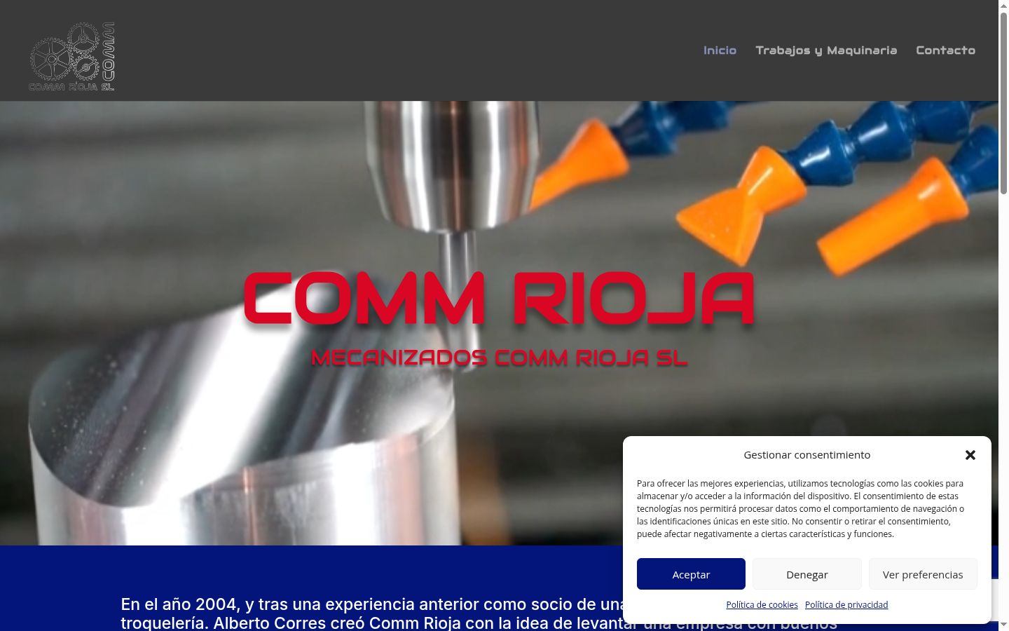 Screenshot del banner di consenso mostrato prima di qualsiasi interazione