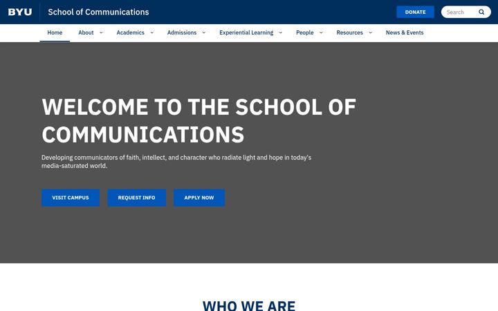 Screenshot von comms.byu.edu