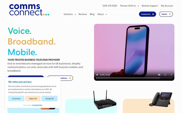 Screenshot of commsconnect.co.uk