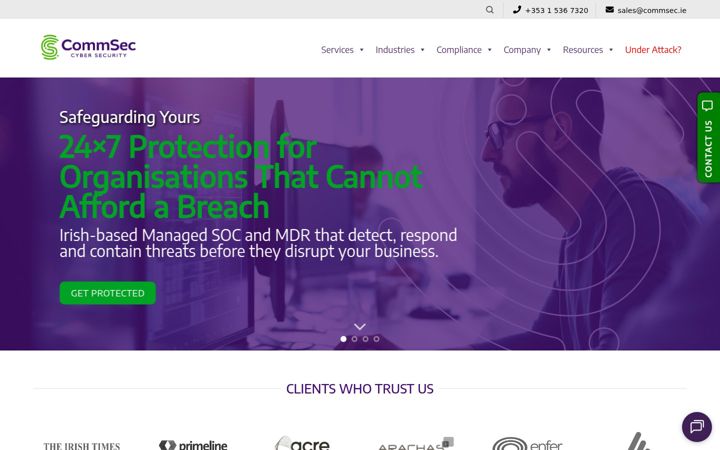 Capture d'écran de commsec.ie