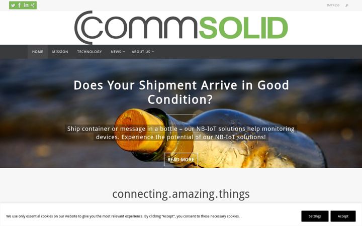 Screenshot of commsolid.com