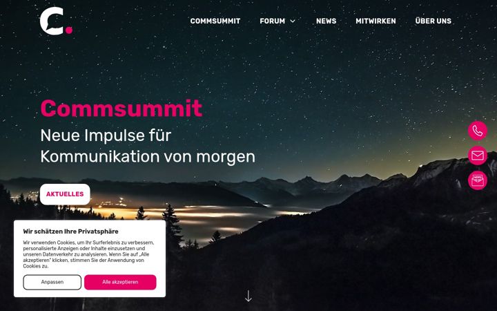 Screenshot of commsummit.ch