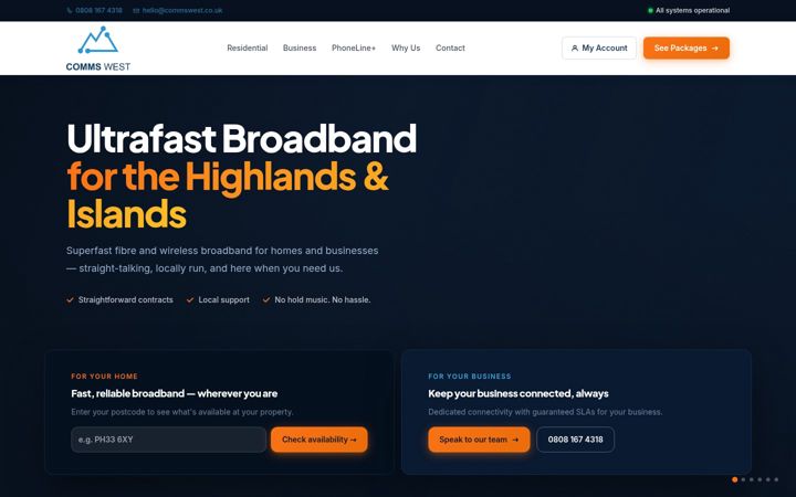 Screenshot of commswest.co.uk