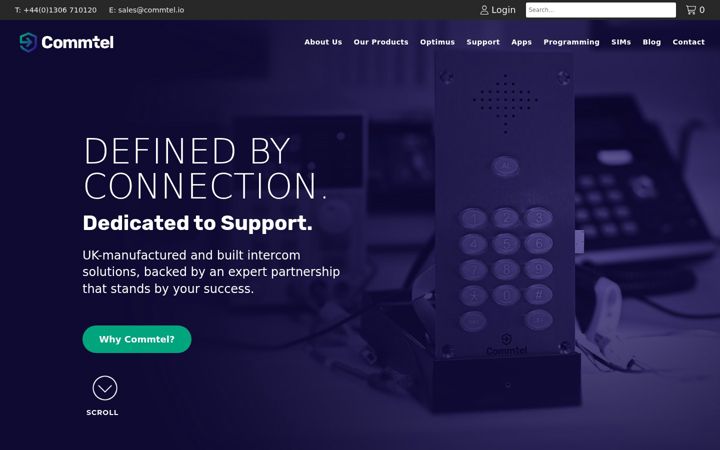 Екранна снимка на commtel.io