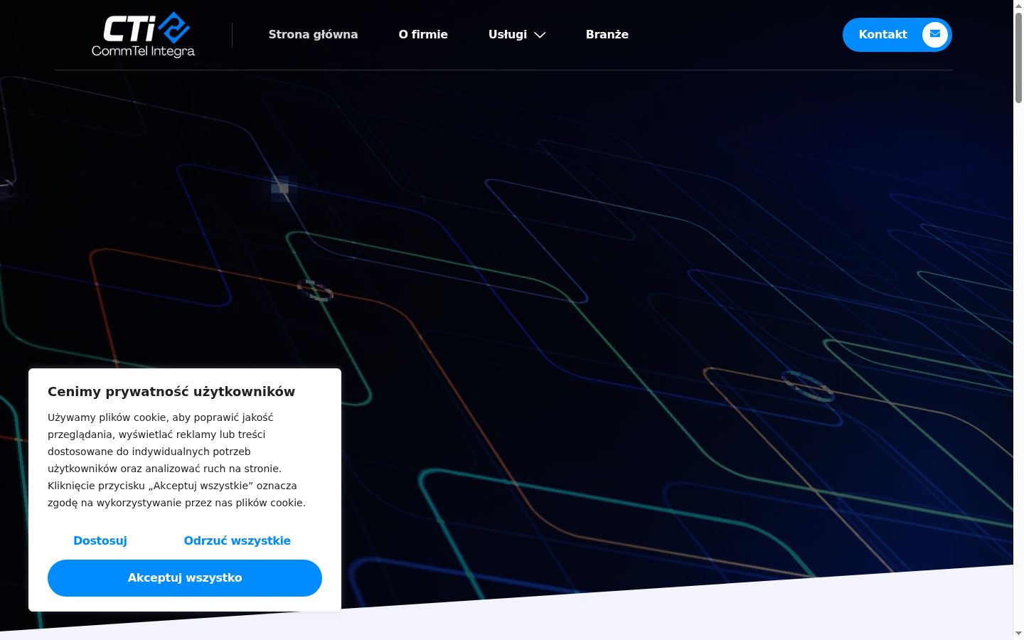 Captura de ecrã do banner de consentimento apresentado antes de qualquer interação