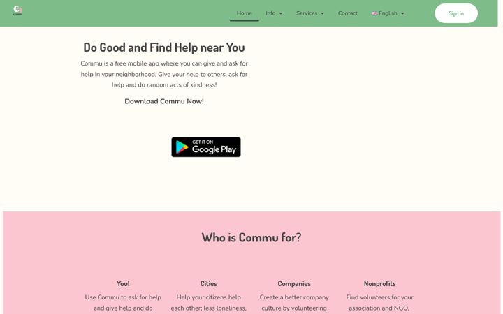 Skærmbillede af commuapp.fi