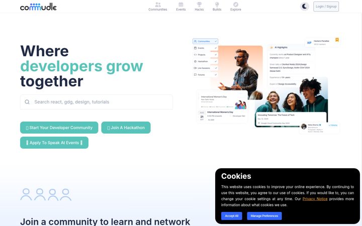 Screenshot of commudle.com