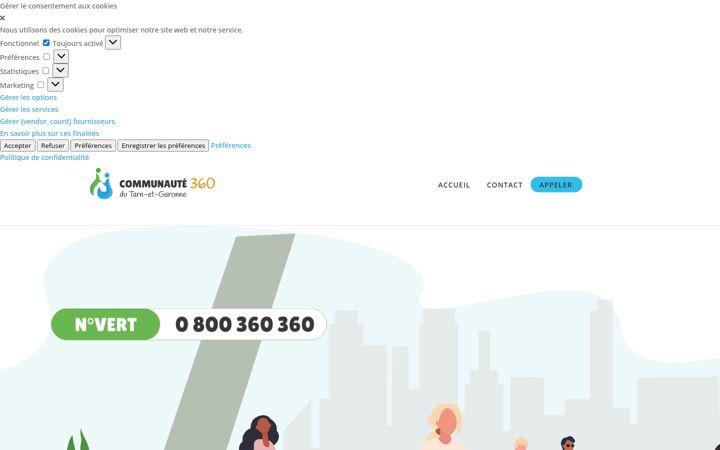 Captură de ecran a communaute360-tarnetgaronne.fr