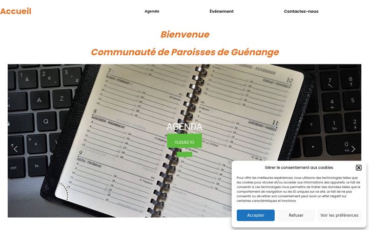 Screenshot of communautedeparoissesdeguenange.fr