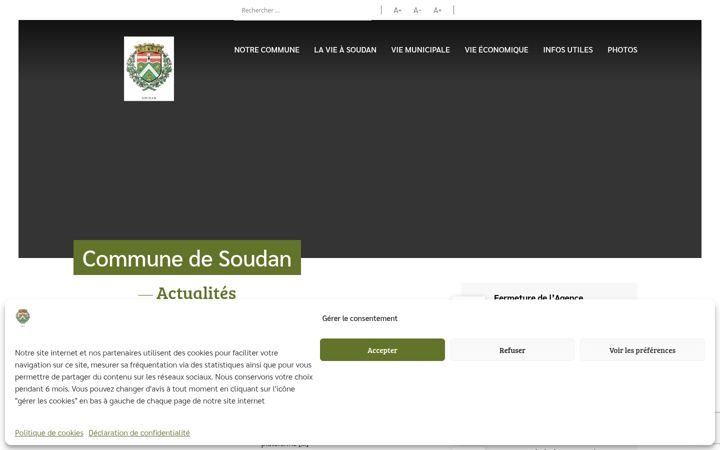 Screenshot ta' communedesoudan44110.fr