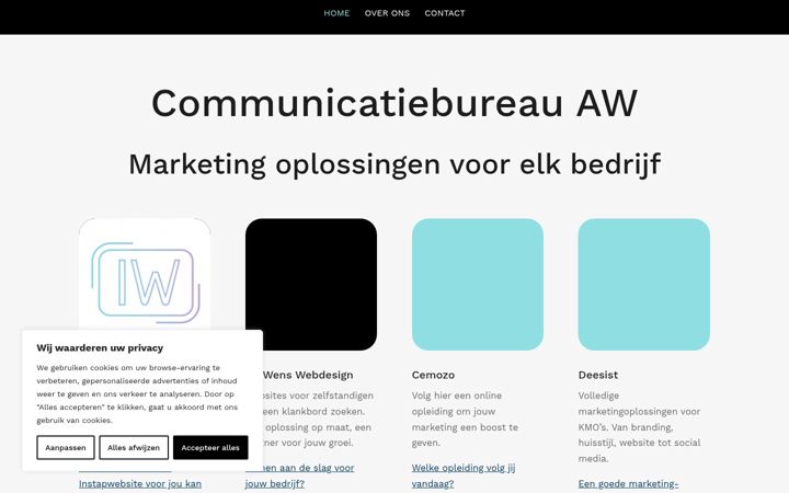 Screenshot of communicatiebureau-aw.be