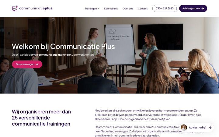 Snimka zaslona za communicatieplus.nl