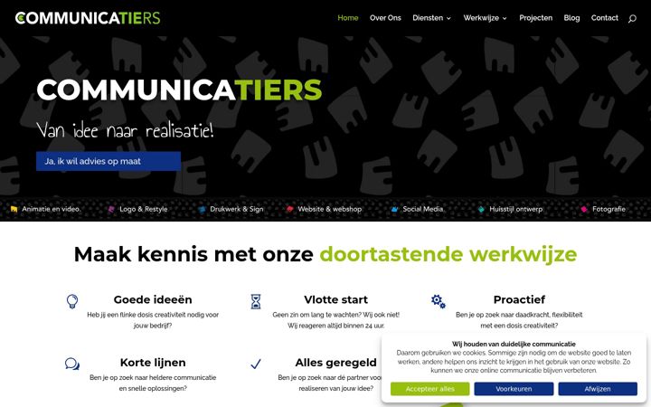 Captura de pantalla de communicatiers.nl