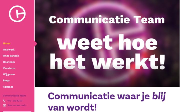 Captura de pantalla de communicatieteam.nl