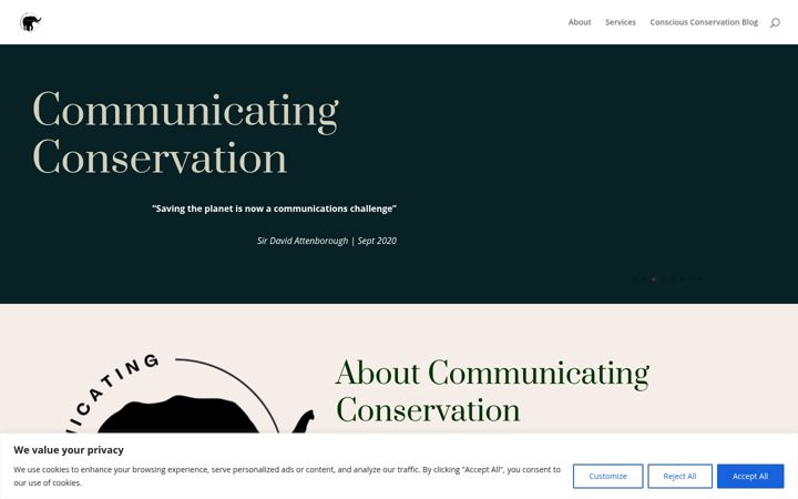 Snímek obrazovky communicatingconservation.co.za