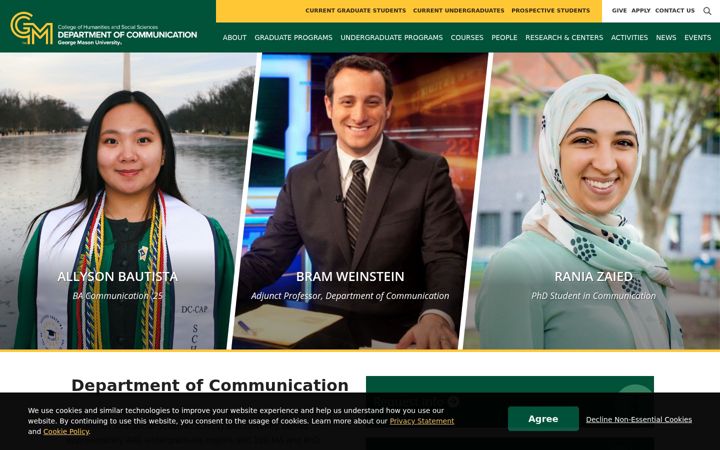 Screenshot von communication.gmu.edu