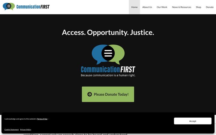 Captură de ecran a communicationfirst.org
