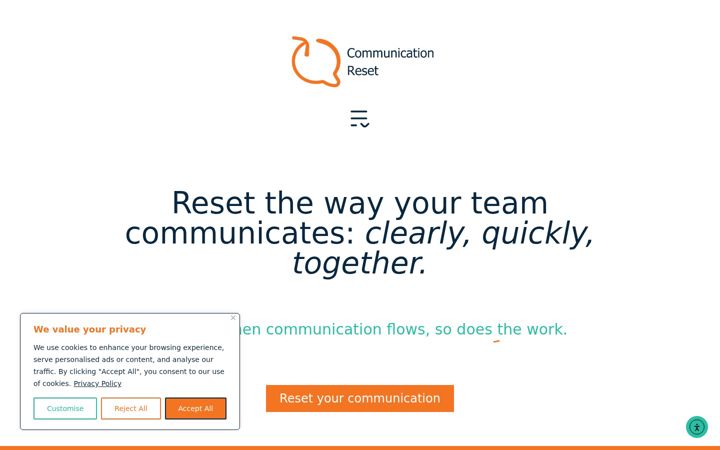 Screenshot of communicationreset.com