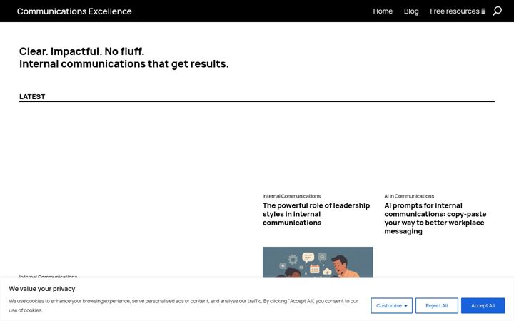 Screenshot of communications-excellence.com