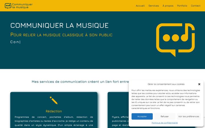 Screenshot of communiquerlamusique.ch