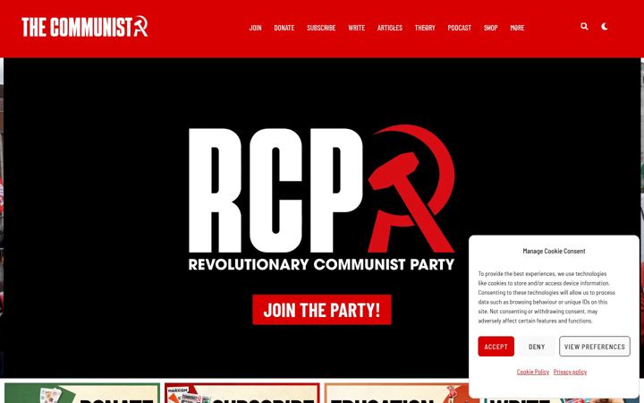 Screenshot of communist.red